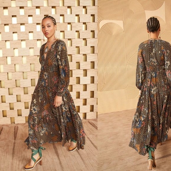 ULLA JOHNSON Linnea Silk Dress in Gerbera - 4 - Picture 1 of 7